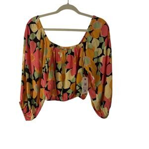 Billabong Sun City Floral Cropped Top Size‎ Medium NWT Beachy Surf Cruise Summer